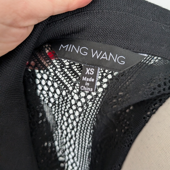 Women's Ming Wang Black Pearl Button Sweater Cardigan Lace XS - Picture 2 of 5